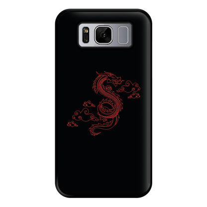 Red - Dragon Patterns Phone Case for Galaxy S8 Plus