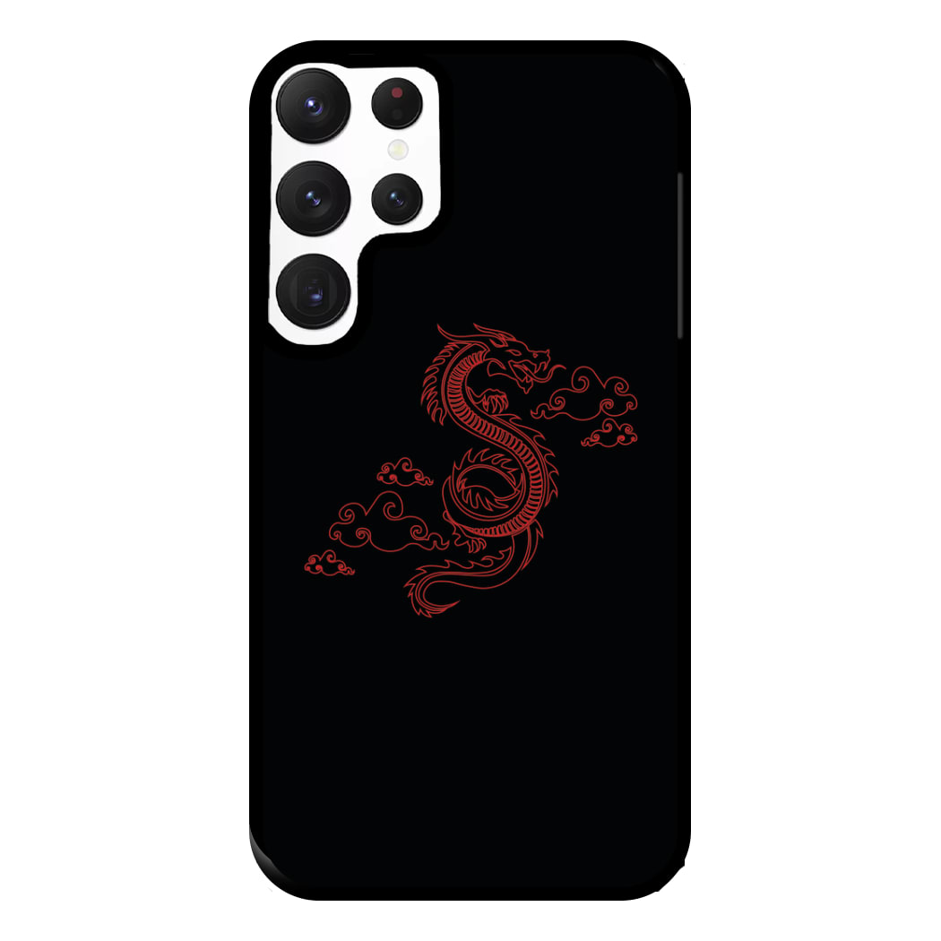 Red - Dragon Patterns Phone Case for Galaxy S22 Ultra