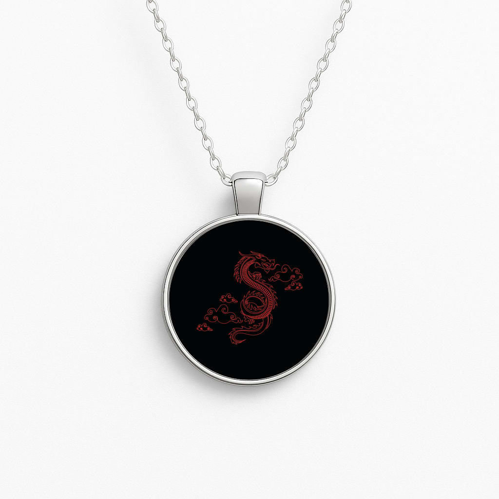 Red - Dragon Patterns Necklace