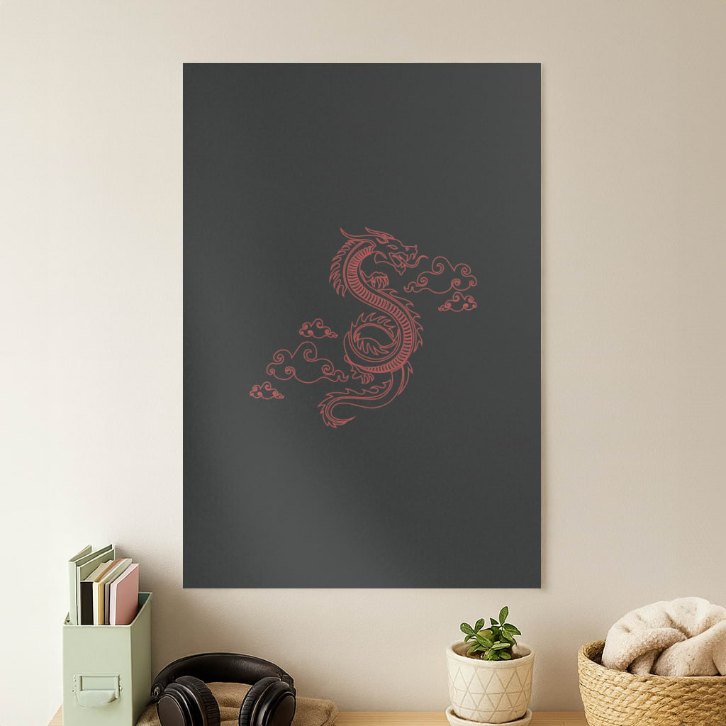 Red - Dragon Patterns Poster