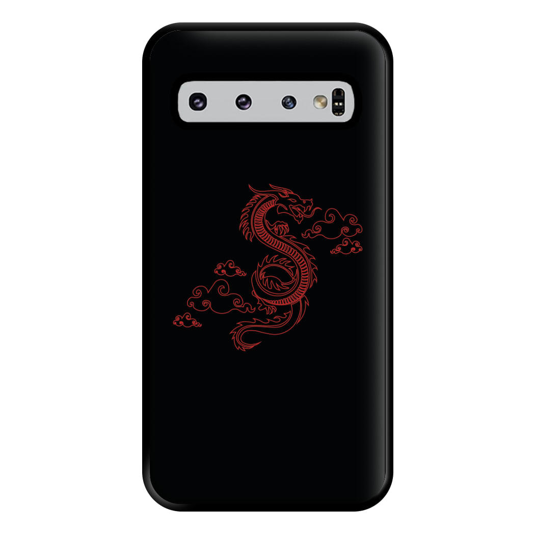 Red - Dragon Patterns Phone Case for Galaxy S10 Plus