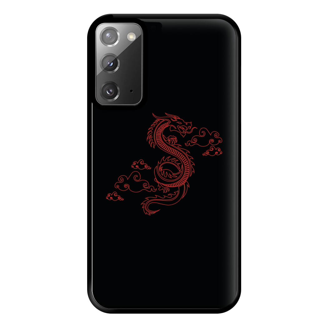 Red - Dragon Patterns Phone Case for Galaxy Note 20 Ultra