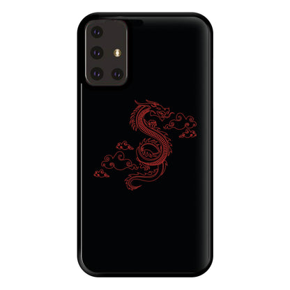 Red - Dragon Patterns Phone Case for Galaxy A71