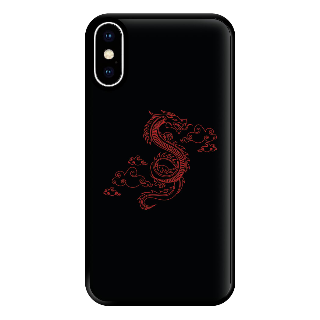 Red - Dragon Patterns Phone Case for iPhone XS Max