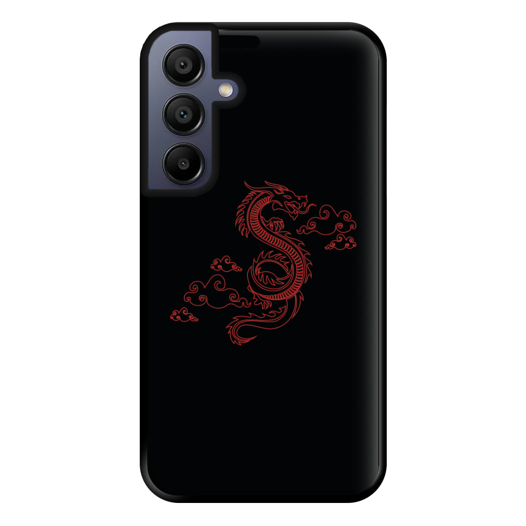 Red - Dragon Patterns Phone Case for Galaxy A15