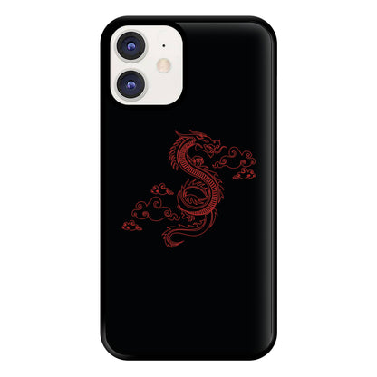 Red - Dragon Patterns Phone Case for iPhone 12 / 12 Pro