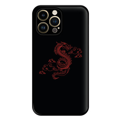 Red - Dragon Patterns Phone Case for iPhone 14 Pro Max