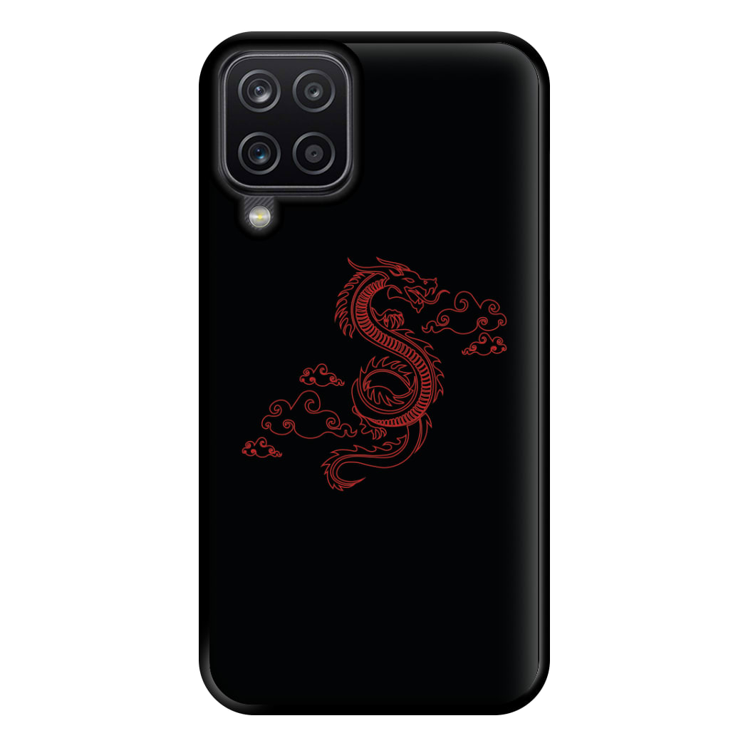 Red - Dragon Patterns Phone Case for Galaxy A12