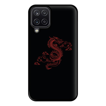 Red - Dragon Patterns Phone Case for Galaxy A12