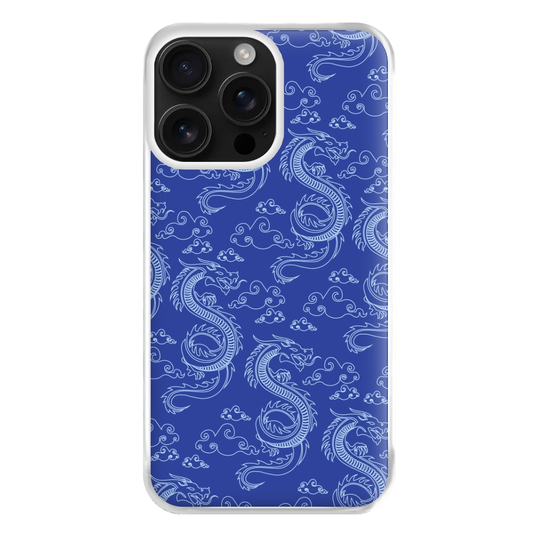 Blue Dragon Pattern Phone Case