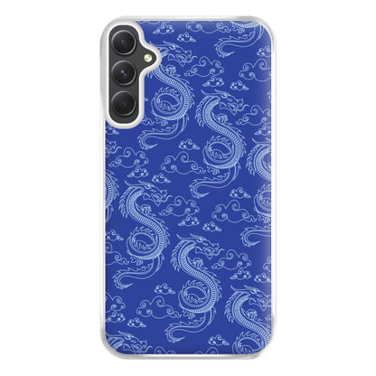 Blue Dragon Pattern Phone Case for Galaxy A14