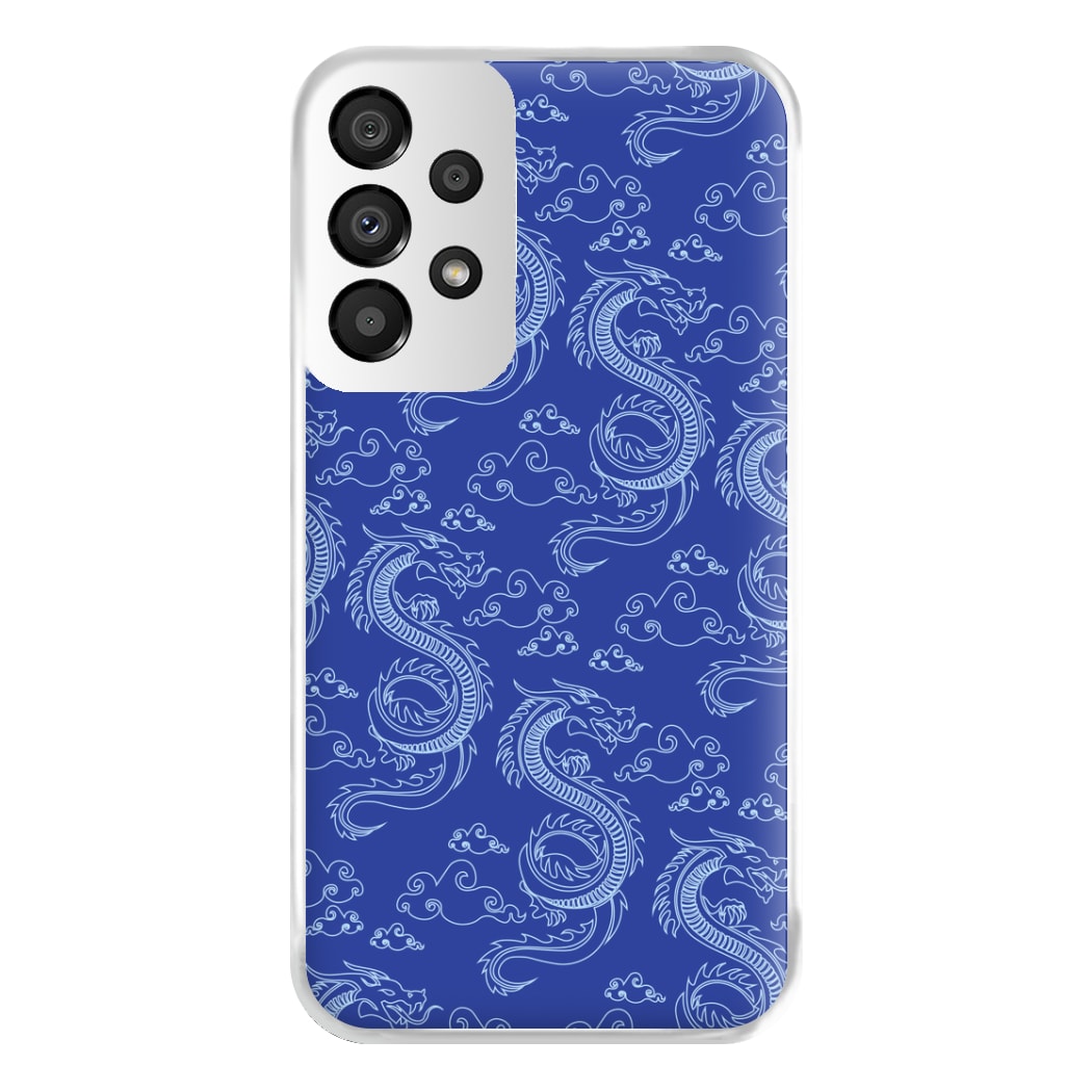 Blue Dragon Pattern Phone Case for Galaxy A33