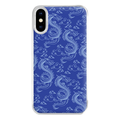 Blue Dragon Pattern Phone Case for iPhone XS Max