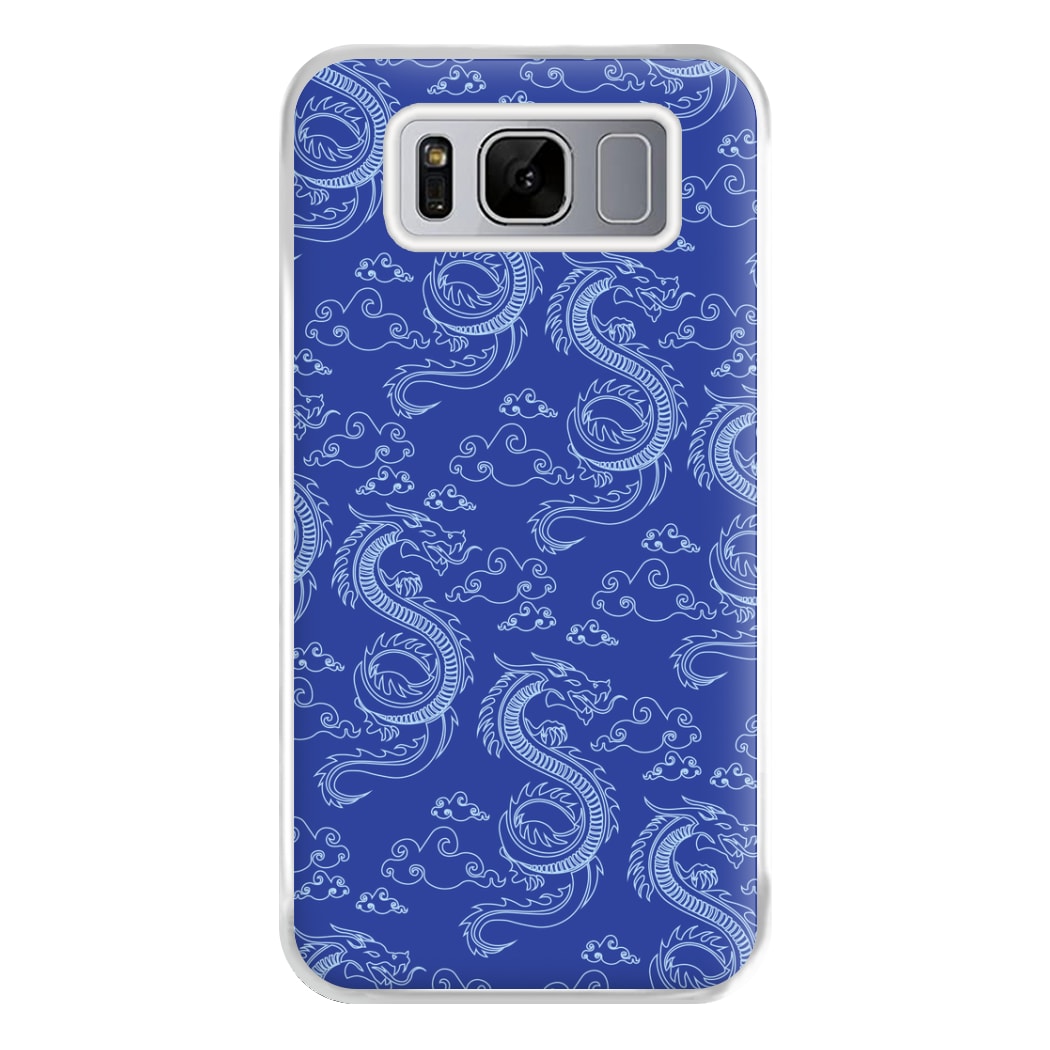 Blue Dragon Pattern Phone Case for Galaxy S8 Plus