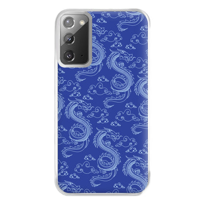 Blue Dragon Pattern Phone Case for Galaxy Note 20 Ultra