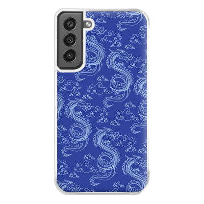 Blue Dragon Pattern Phone Case for Galaxy S21FE