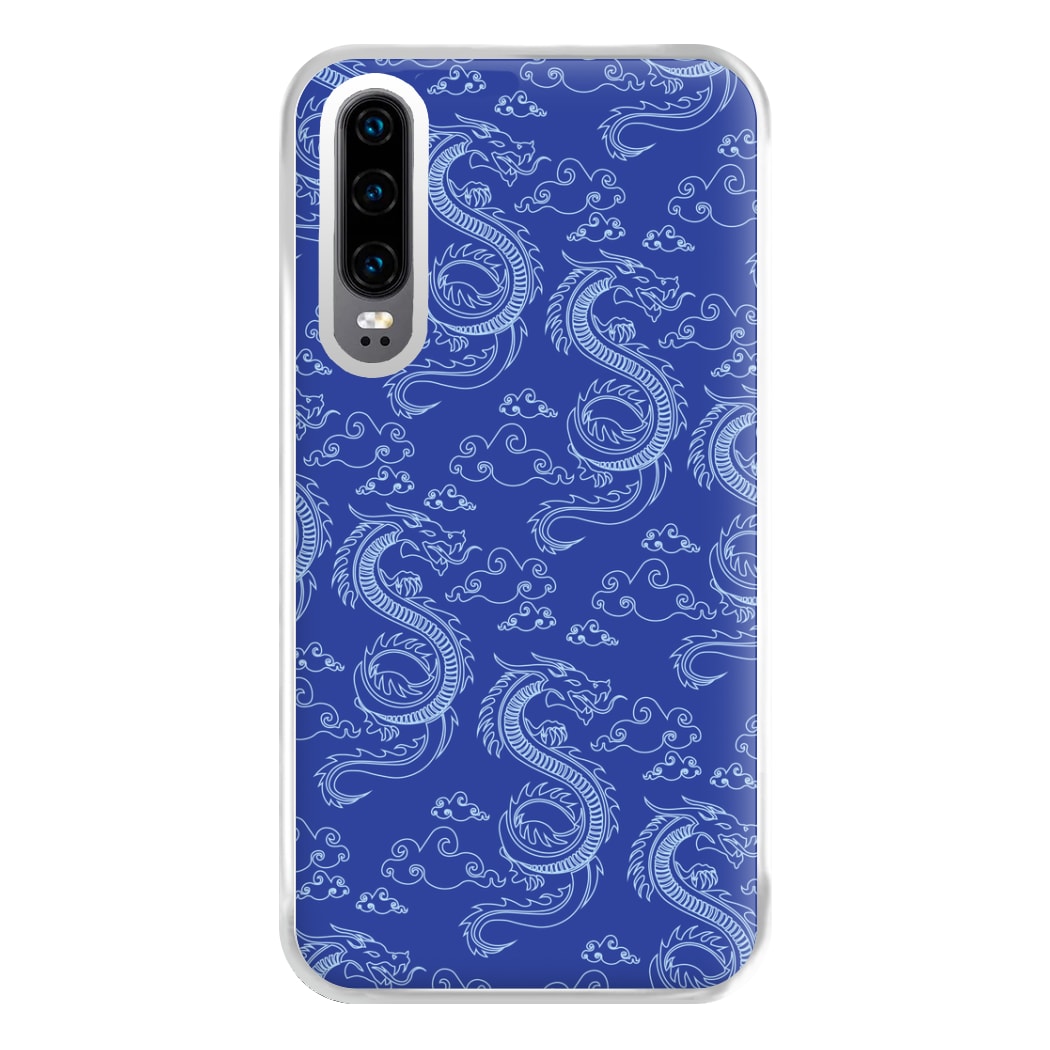 Blue Dragon Pattern Phone Case for Huawei P30