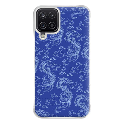 Blue Dragon Pattern Phone Case for Galaxy A12