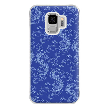 Blue Dragon Pattern Phone Case for Galaxy S9 Plus