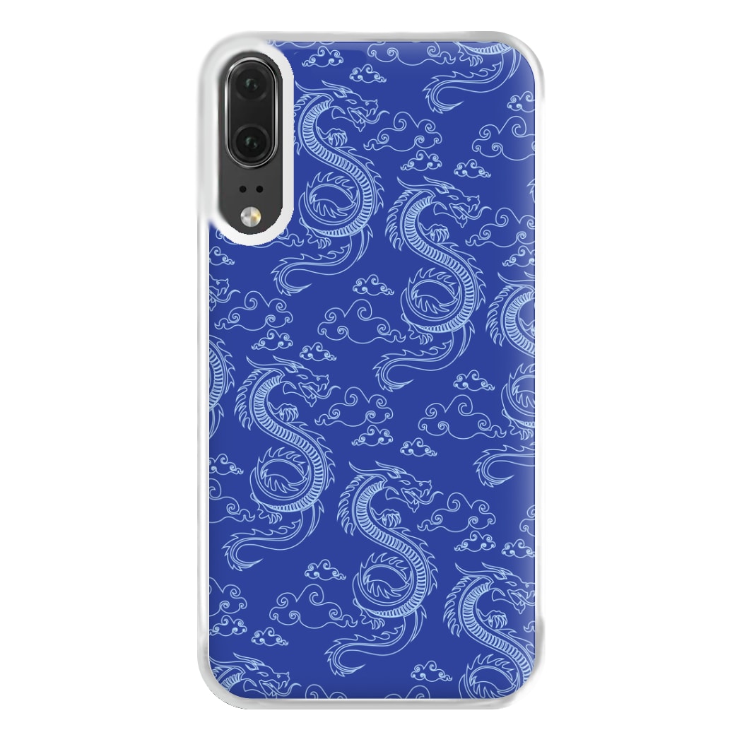 Blue Dragon Pattern Phone Case for Huawei P20