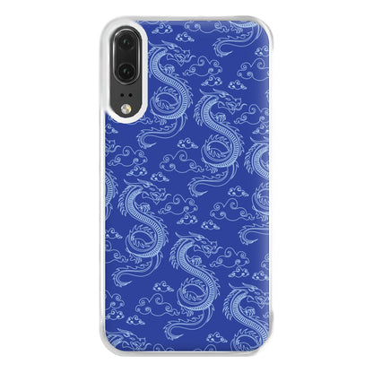 Blue Dragon Pattern Phone Case for Huawei P20