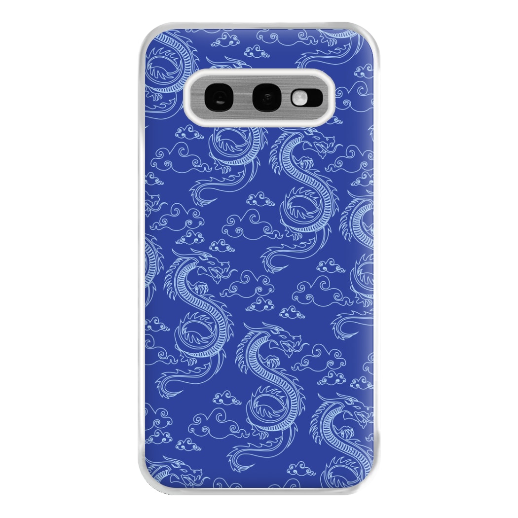 Blue Dragon Pattern Phone Case for Galaxy S10e