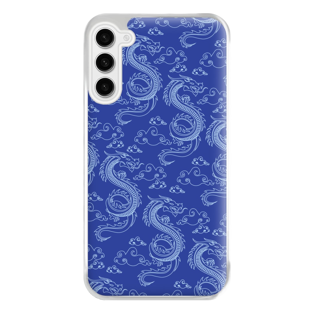 Blue Dragon Pattern Phone Case for Galaxy S23FE