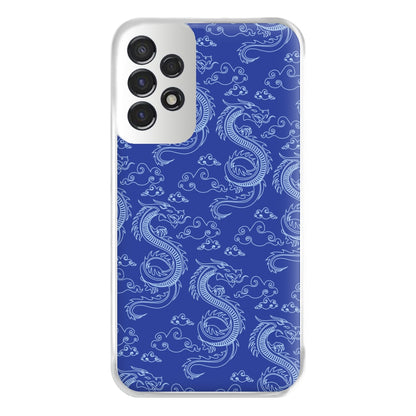 Blue Dragon Pattern Phone Case for Galaxy A53