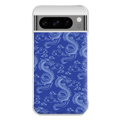 Blue Dragon Pattern Phone Case for Google Pixel 8 Pro