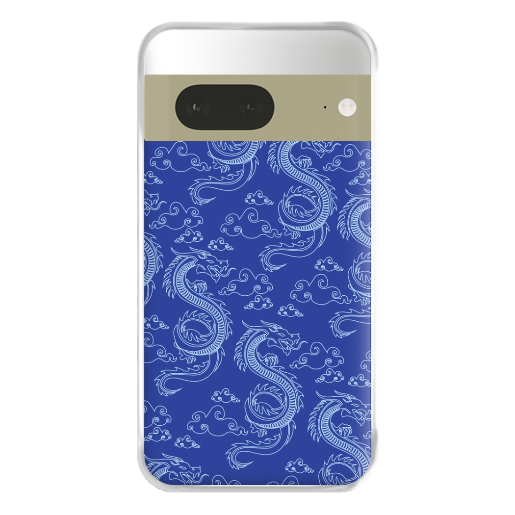 Blue Dragon Pattern Phone Case for Google Pixel 7a