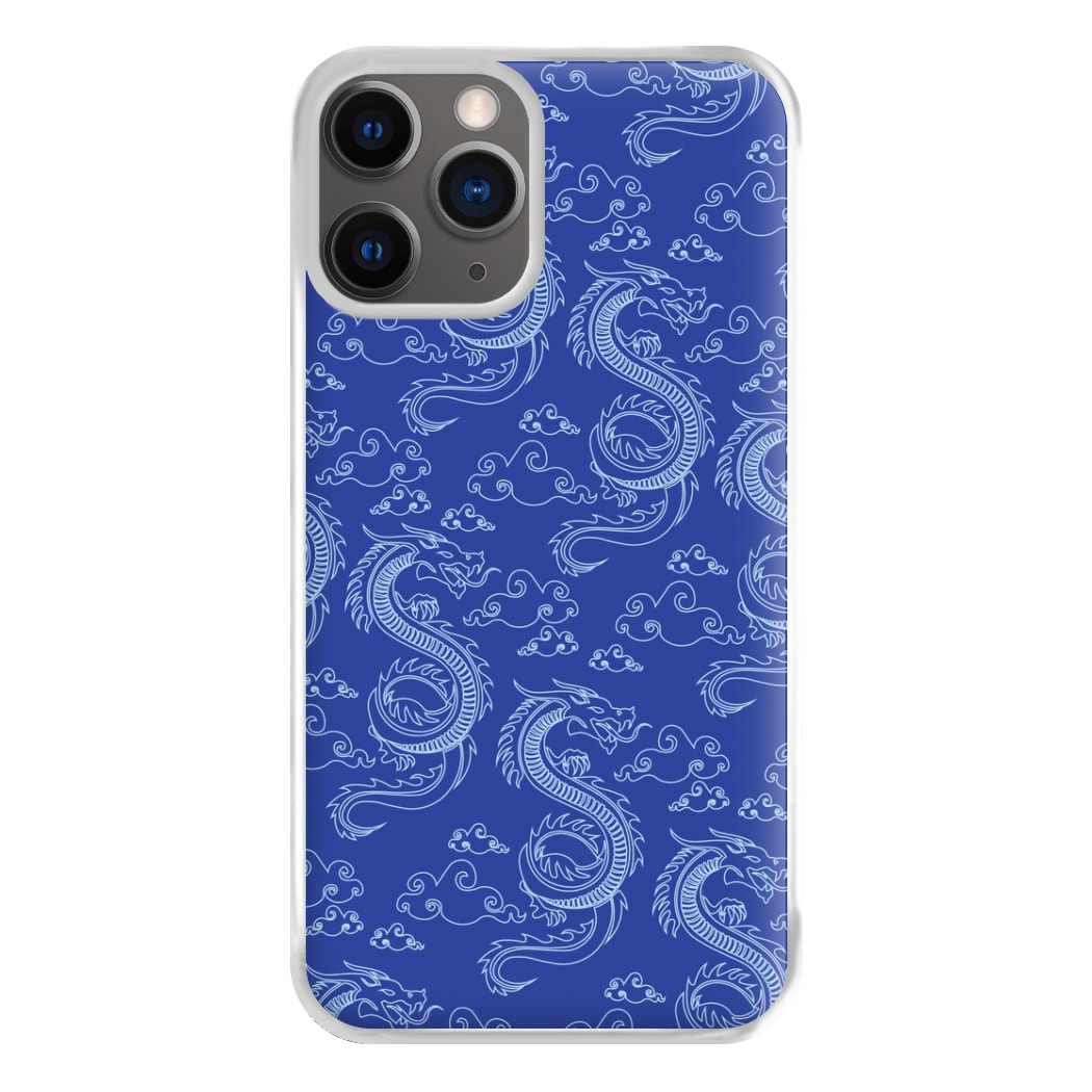 Blue Dragon Pattern Phone Case for iPhone 12 Pro Max