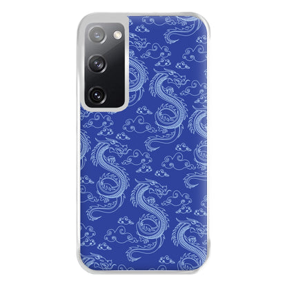 Blue Dragon Pattern Phone Case for Galaxy S20