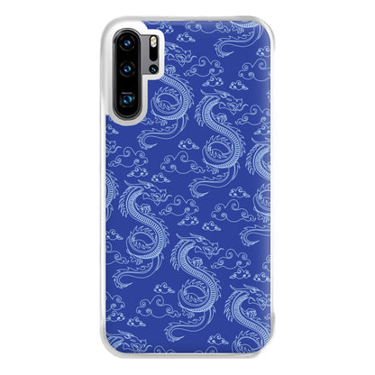 Blue Dragon Pattern Phone Case for Huawei P30 Pro