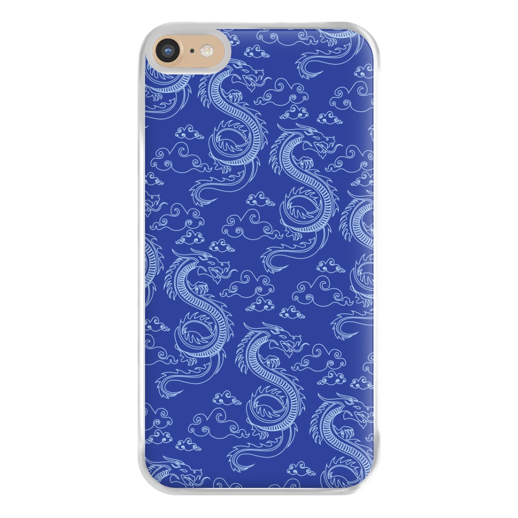 Blue Dragon Pattern Phone Case for iPhone 6 Plus / 7 Plus / 8 Plus