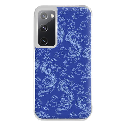 Blue Dragon Pattern Phone Case for Galaxy S20FE