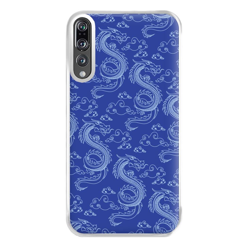 Blue Dragon Pattern Phone Case for Huawei P20 Pro