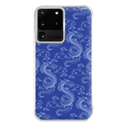 Blue Dragon Pattern Phone Case for Galaxy S20 Ultra