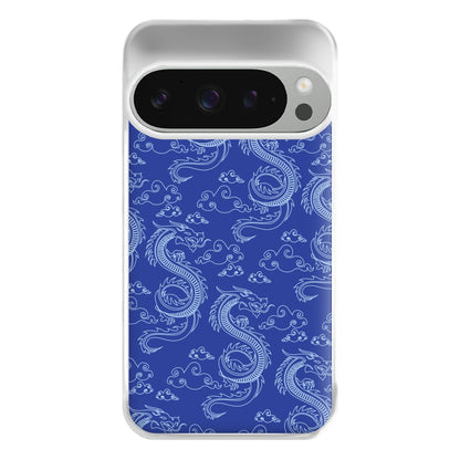 Blue Dragon Pattern Phone Case for Google Pixel 9 Pro XL