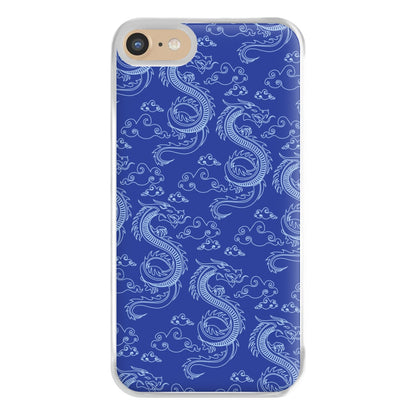 Blue Dragon Pattern Phone Case for iPhone 6 / 7 / 8 / SE