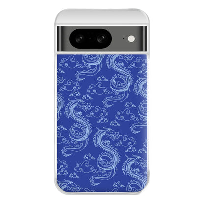 Blue Dragon Pattern Phone Case for Google Pixel 8