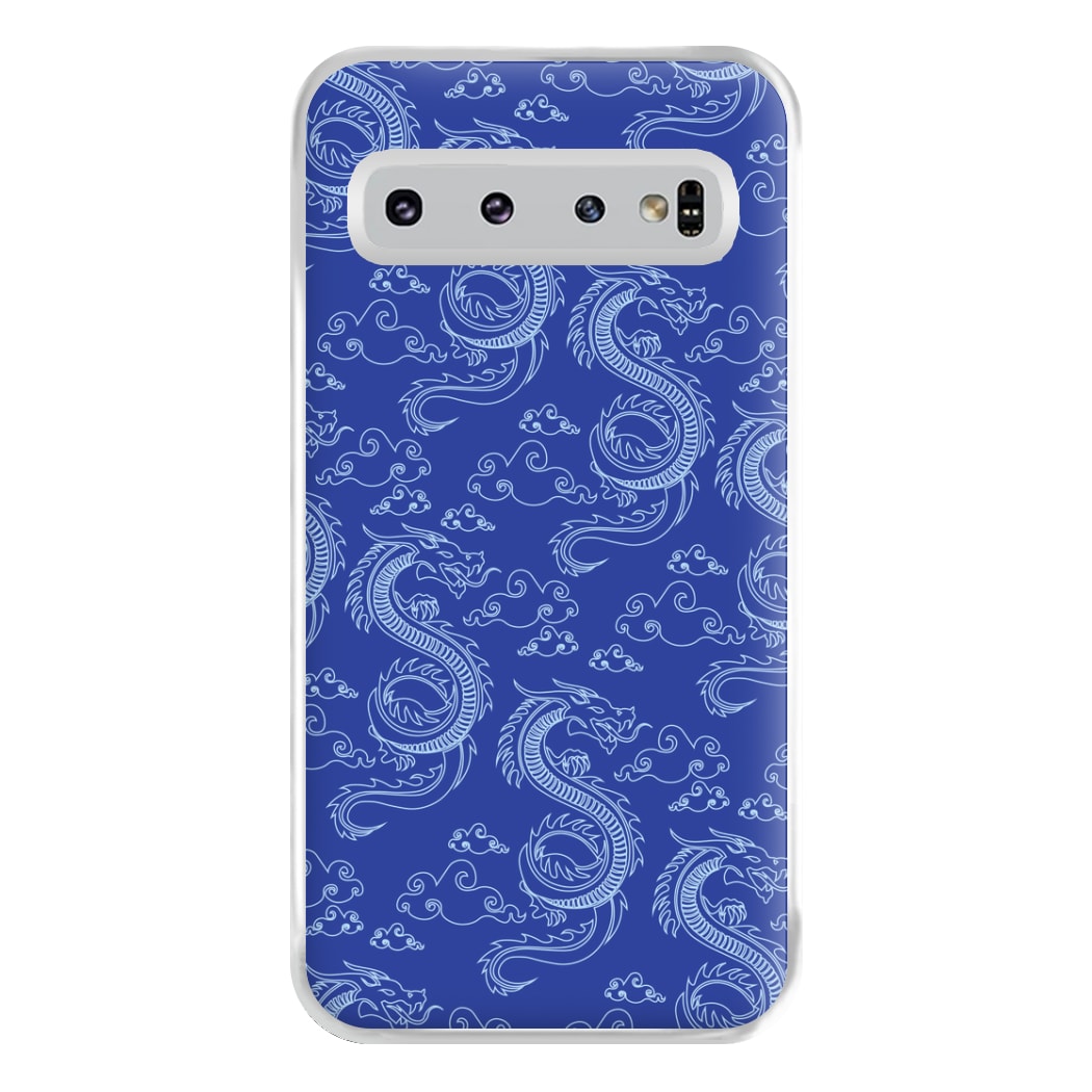 Blue Dragon Pattern Phone Case for Galaxy S10 Plus