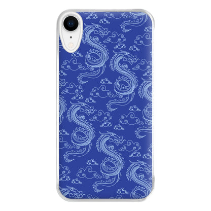 Blue Dragon Pattern Phone Case for iPhone XR