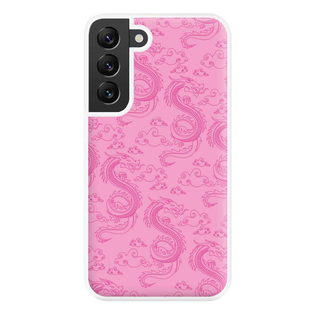 Pink Dragon Pattern Phone Case for Galaxy S22 Plus