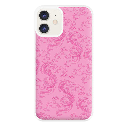 Pink Dragon Pattern Phone Case for iPhone 12 / 12 Pro