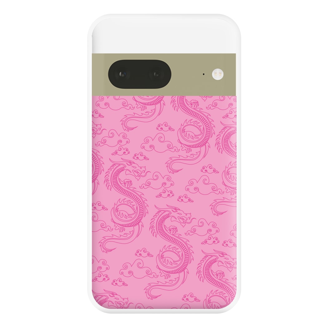 Pink Dragon Pattern Phone Case for Google Pixel 7a