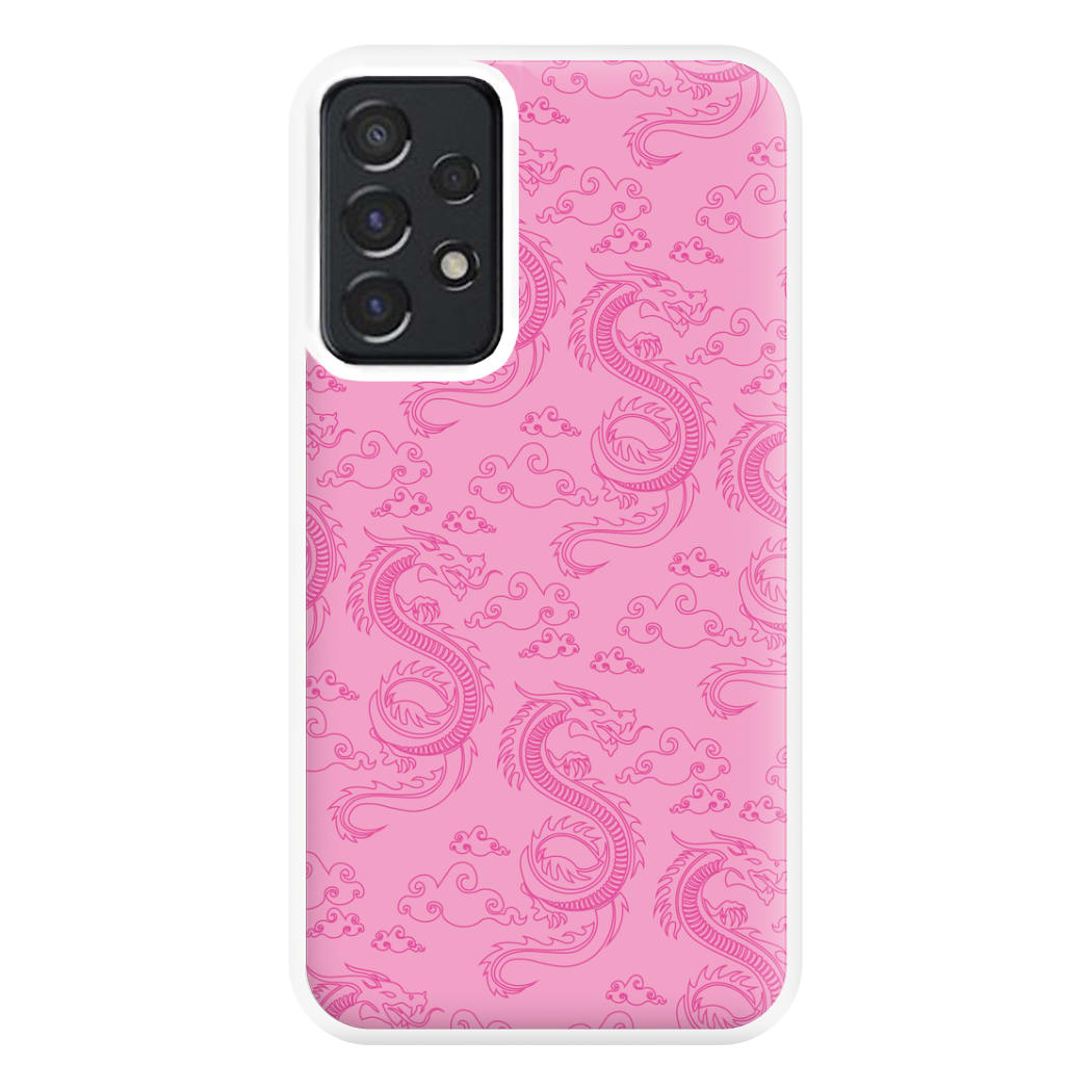 Pink Dragon Pattern Phone Case for Galaxy A52 / A52s