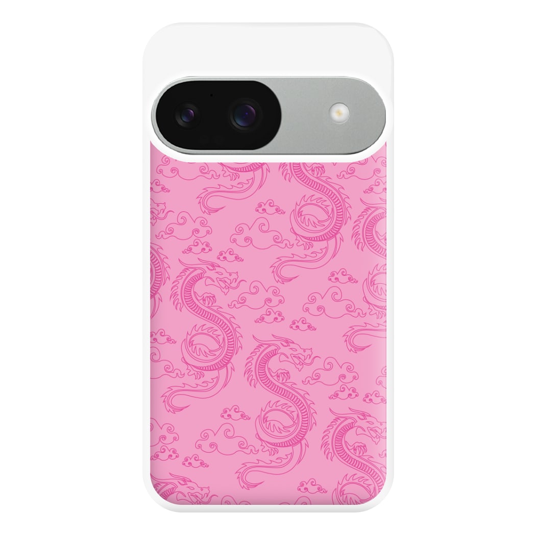 Pink Dragon Pattern Phone Case for Google Pixel 9 / 9 Pro