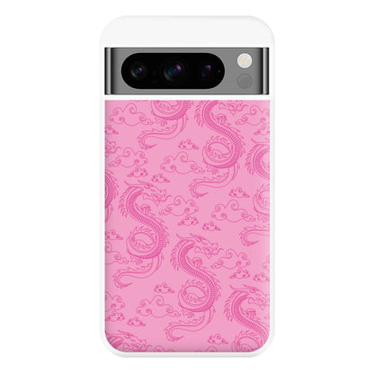 Pink Dragon Pattern Phone Case for Google Pixel 8 Pro