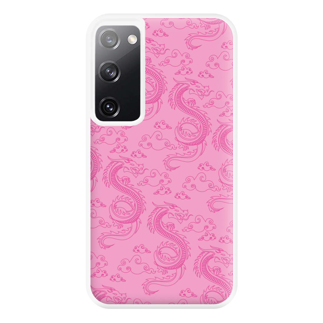 Pink Dragon Pattern Phone Case for Galaxy S20