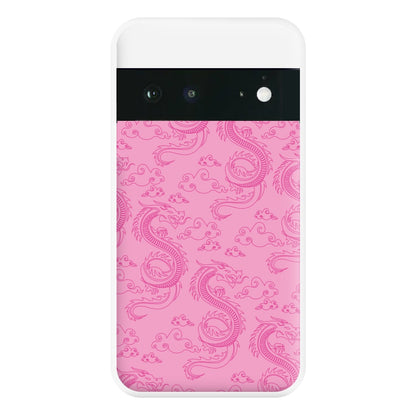 Pink Dragon Pattern Phone Case for Google Pixel 6a